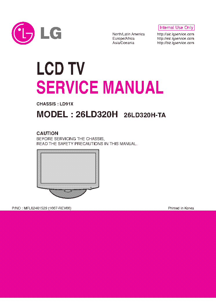 LG 26LD320H-TA CHASSIS LD91X service manual (1st page)