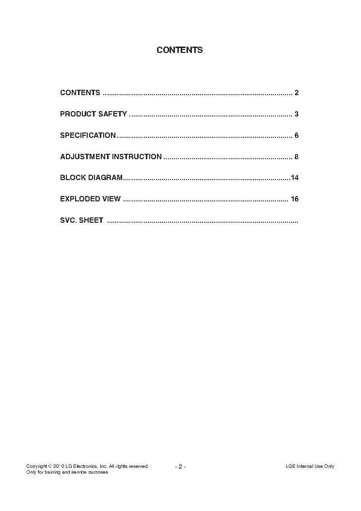LG 26LD325-ZA CHASSIS LD01B service manual (2nd page)