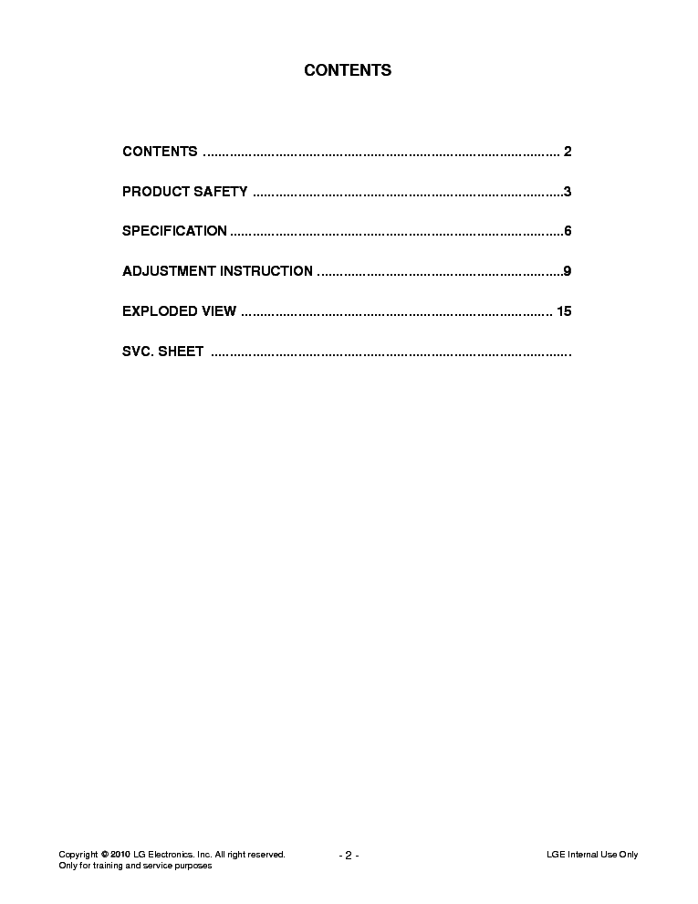 LG 26LD350-DB CHASSIS LT01B service manual (2nd page)