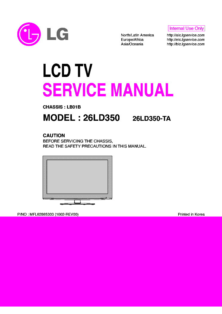 LG 26LD350-TA CHASSIS LB01B service manual (1st page)