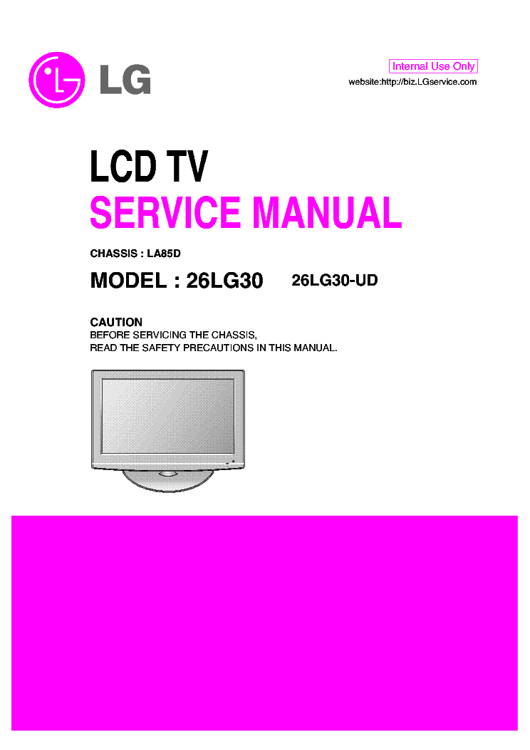 LG 26LG30 CHASSIS LA85D SM service manual (1st page)