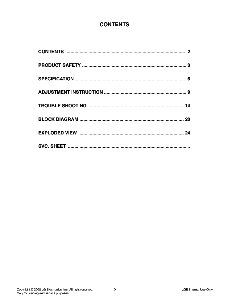 LG 26LG30 CHASSIS LA85D SM service manual (2nd page)