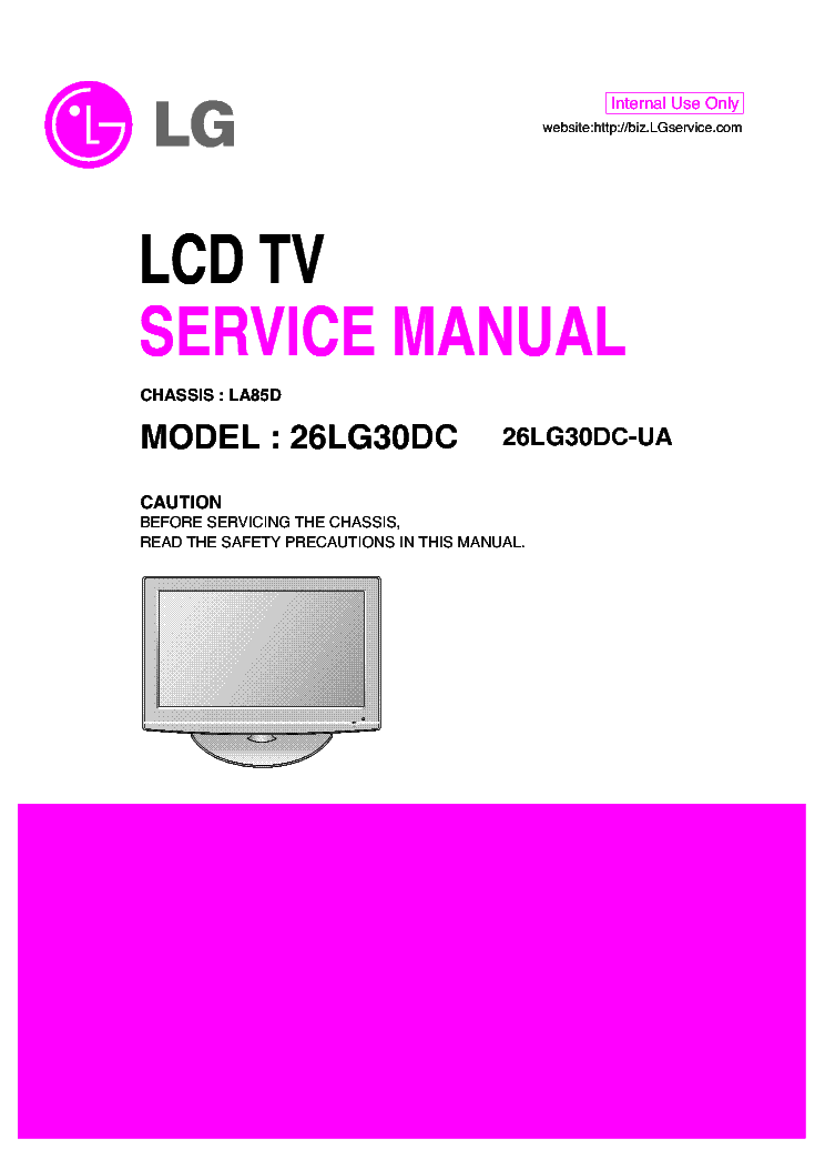 LG 26LG30DC-UA CHASSIS LA85D SM service manual (1st page)
