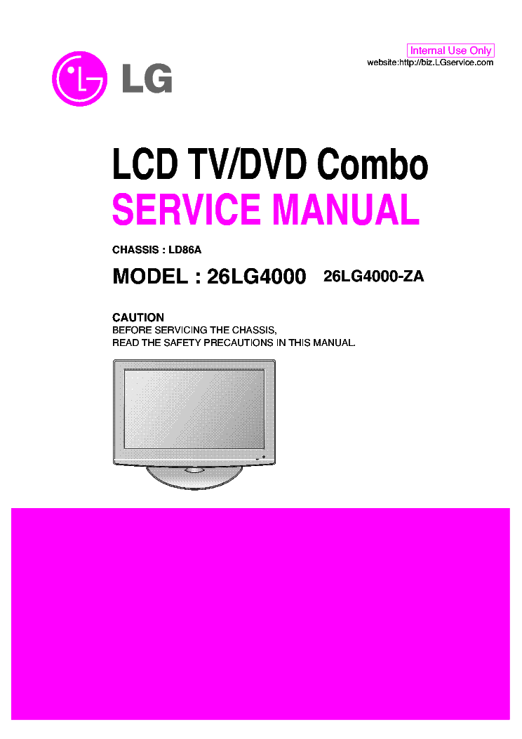 LG 26LG4000 CHASSIS LD86A SM service manual (1st page)