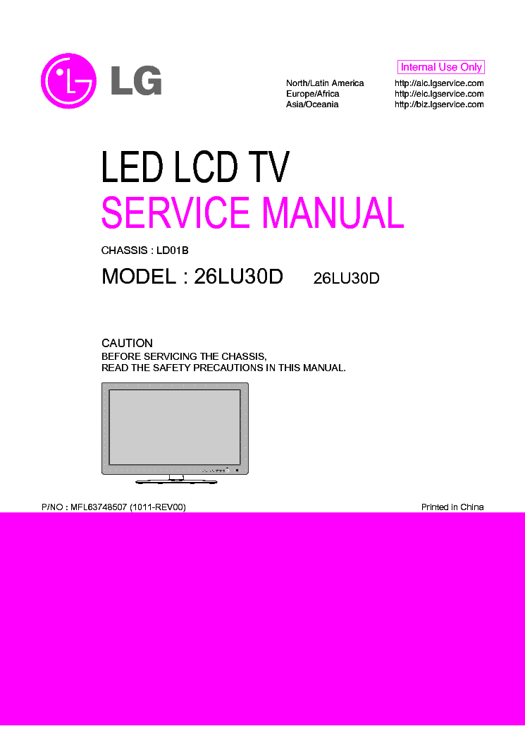 LG 26LU30D CHASSIS LD01B service manual (1st page)