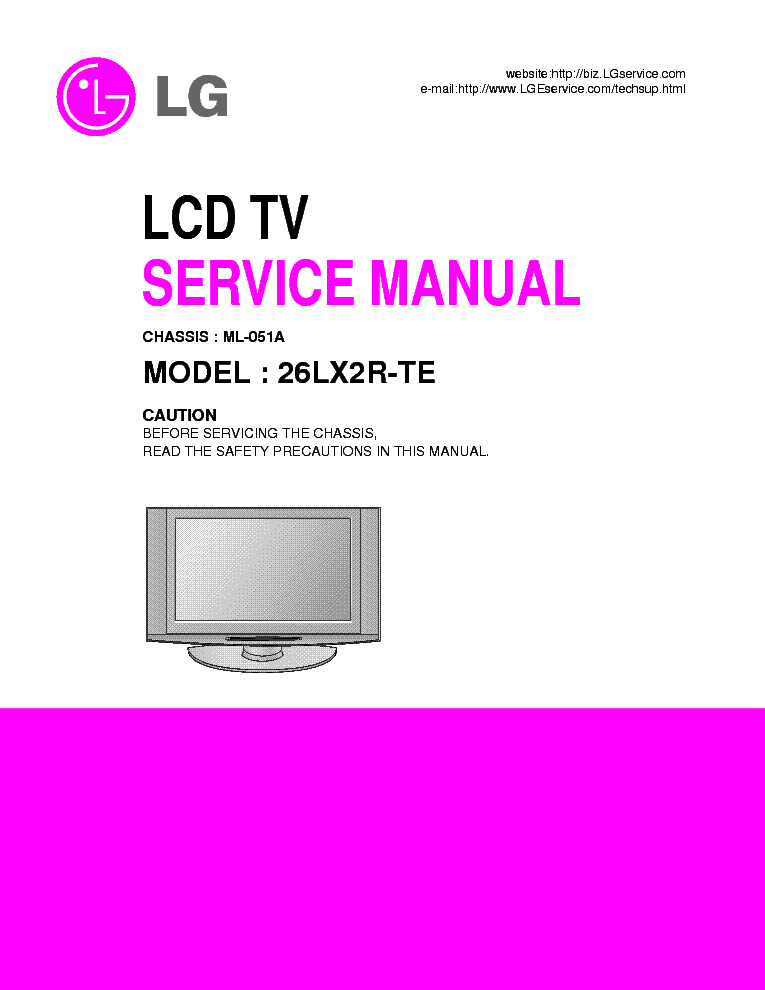 LG 26LX2R-TE CHASSIS ML-051A SM service manual (1st page)