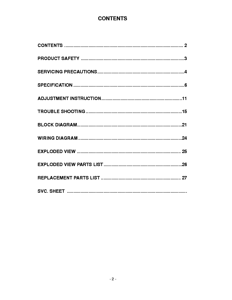 LG 26LZ5RV-ZC service manual (2nd page)
