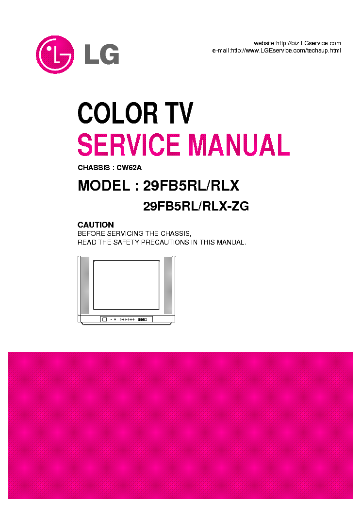 LG 29FB5RL-RLX-ZG CHASSIS-CW62A service manual (1st page)