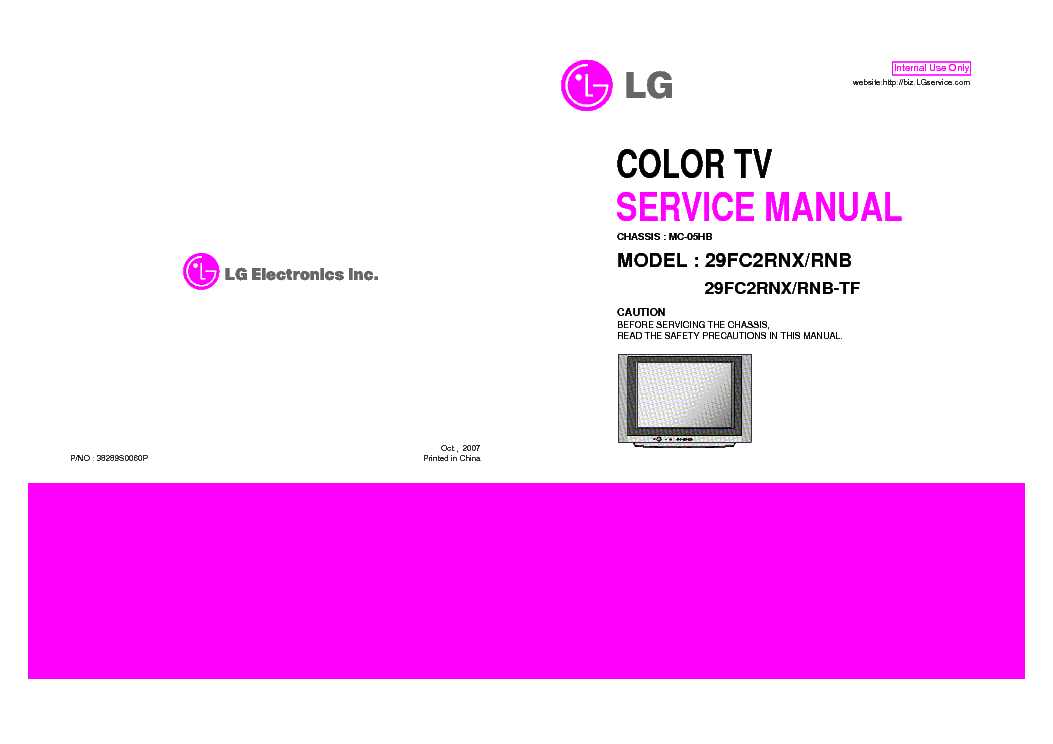 LG 29FC2RNX CH MC-05HB service manual (1st page)