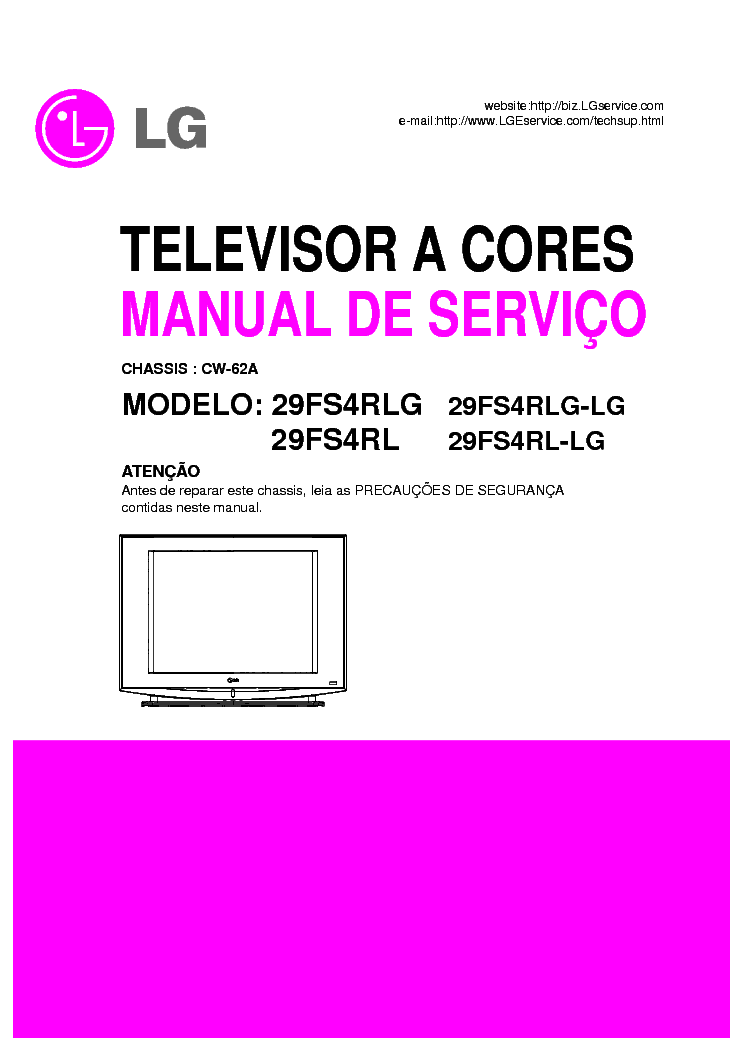 LG 29FS4RLG 29FS4RL CW62A 38289S0054U service manual (1st page)