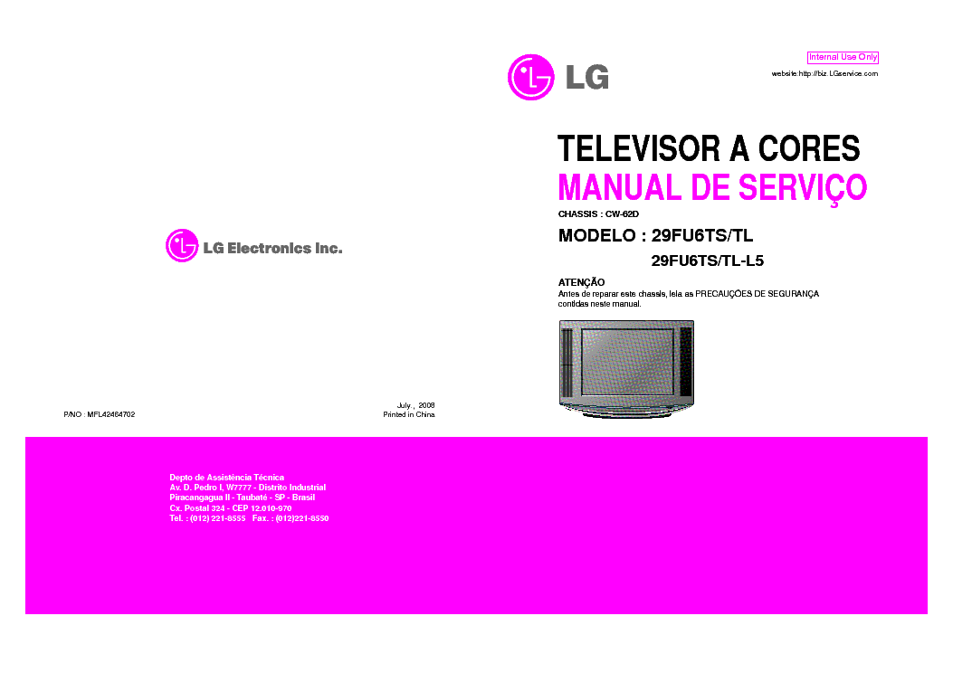 LG 29FU6TS-TL-29FU6TS-TL-L5-CHCW62D service manual (1st page)