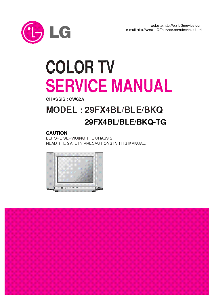 LG 29FX4BL CH CW62A SM service manual (1st page)