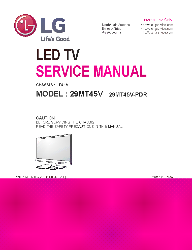 LG 29MT45V-PDR CHASSIS LD41A SM service manual (1st page)