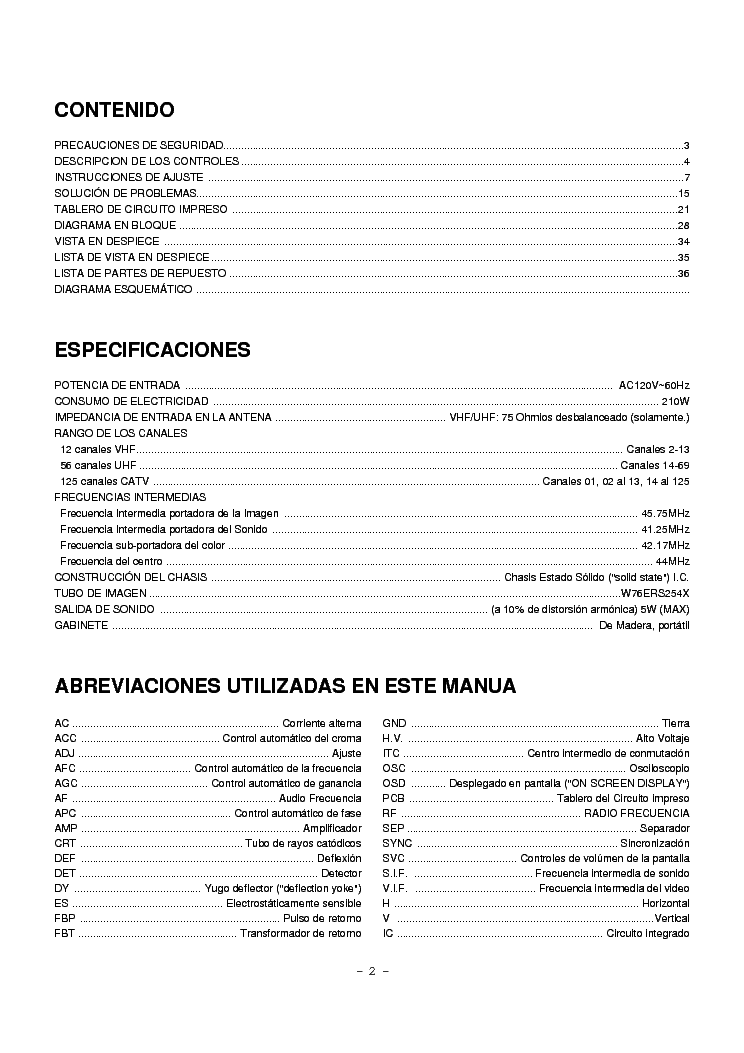 LG 32FS1RMB CH MC-035D SM service manual (2nd page)