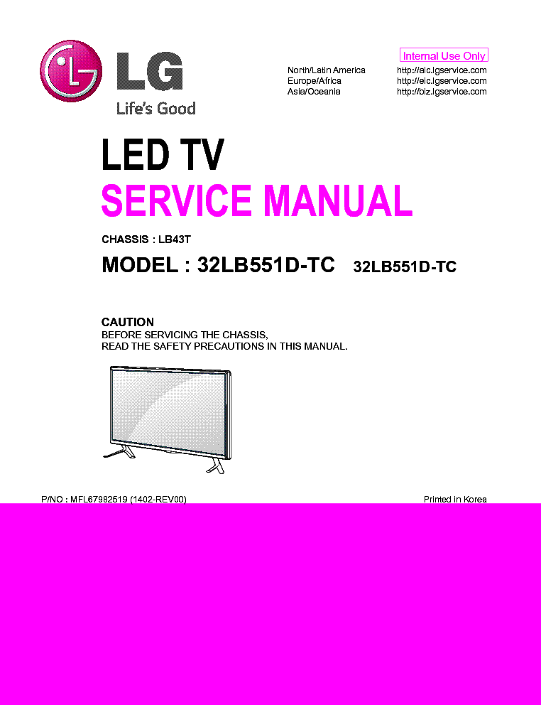 LG 32LB551D-TC CHASSIS LB43T REV00 service manual (1st page)