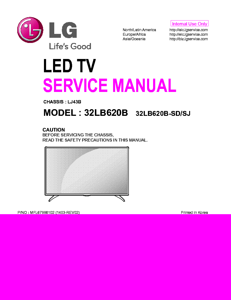 LG 32LB620B-SD-SJ CHASSIS LJ43B REV02 service manual (1st page)