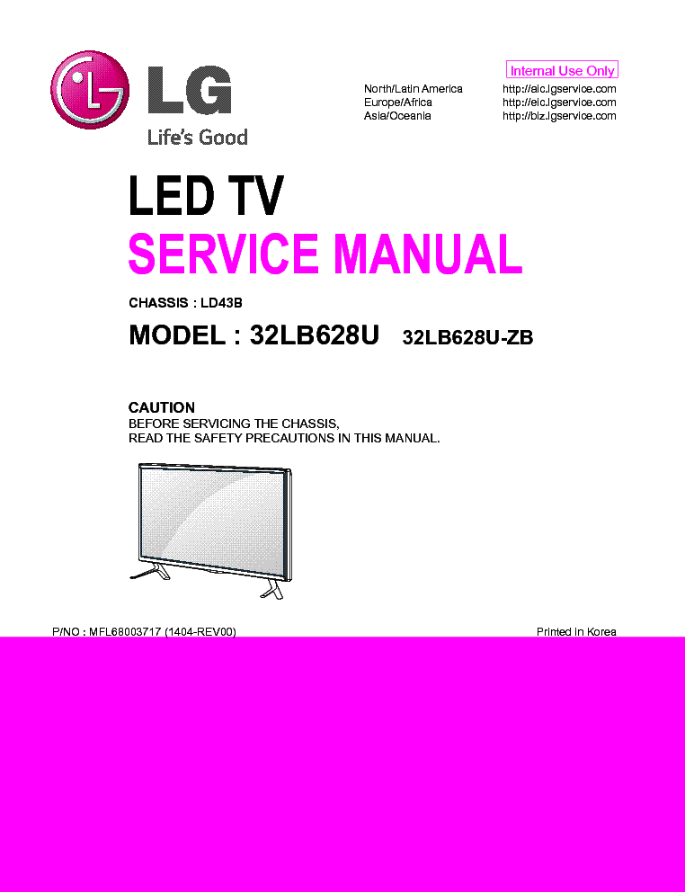 LG 32LB628U-ZB CHASSIS LD43B REV00 service manual (1st page)