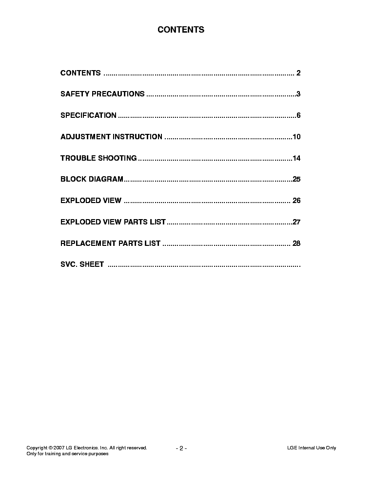 LG 32LB9RT CH LP7BB service manual (2nd page)