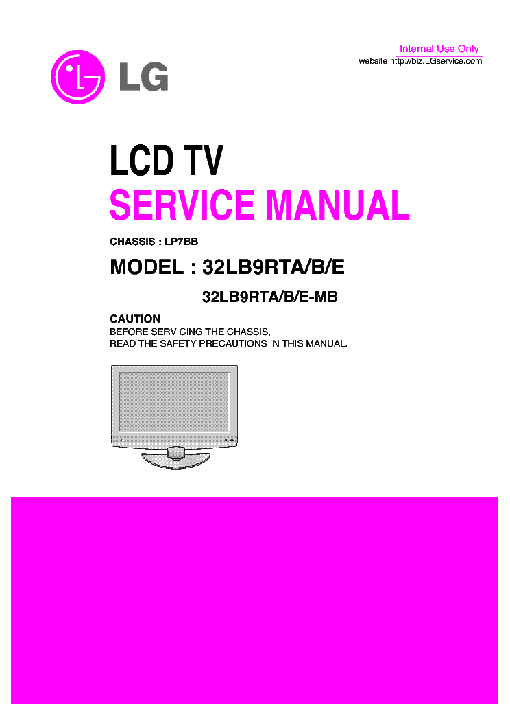 LG 32LB9RTA B E MB CHASSIS LP7BB service manual (1st page)