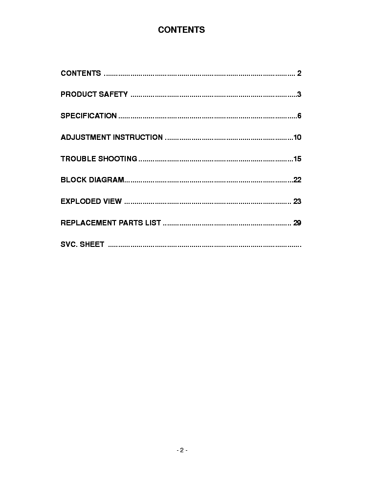 LG 32LC2DU LA63E SM service manual (2nd page)