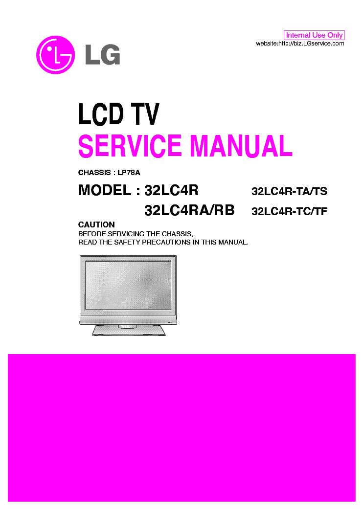 LG 32LC4R CH LP78A service manual (1st page)