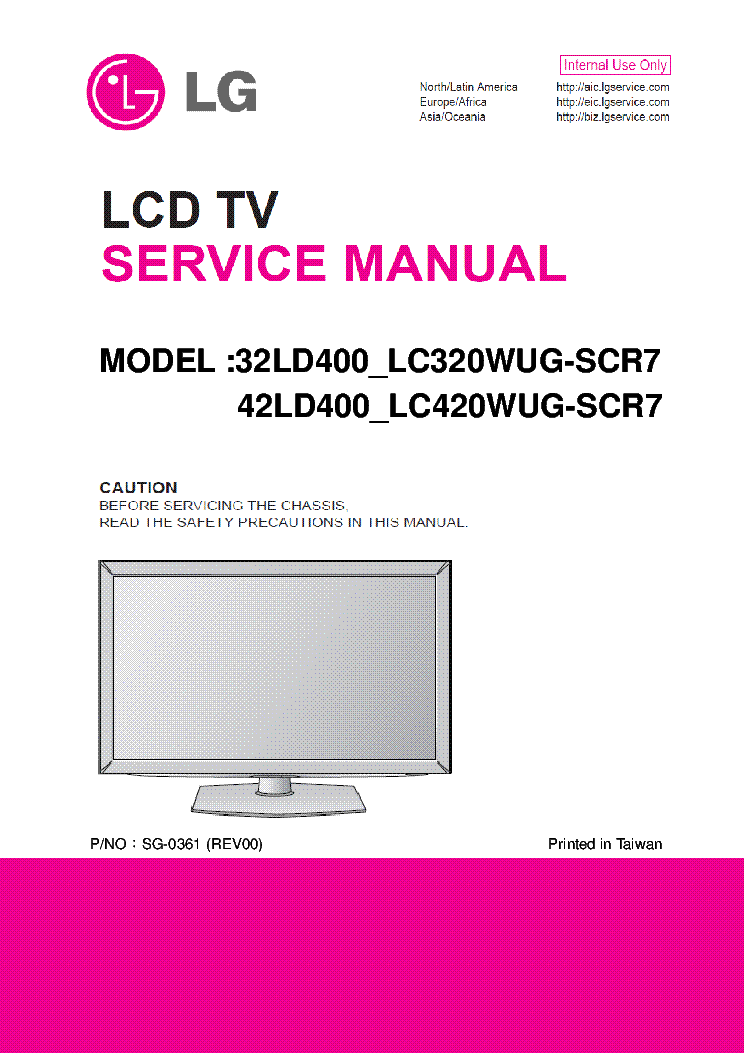 LG 32LD400 LC320WUG-SCR7 42LD400 LC420WUG-SCR7 service manual (1st page)