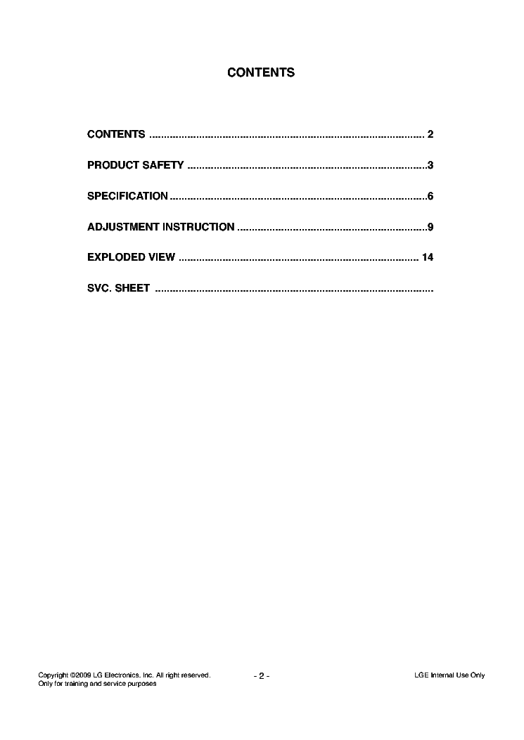 LG 32LF2500 32LF2510 CHASSIS LD91A service manual (2nd page)