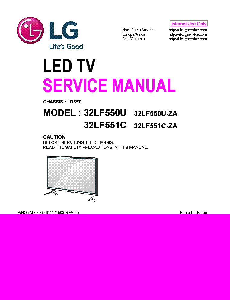 LG 32LF550U-ZA 32LF551C-ZA CHASSIS LD55T MFL68646111 1503-REV00 service manual (1st page)