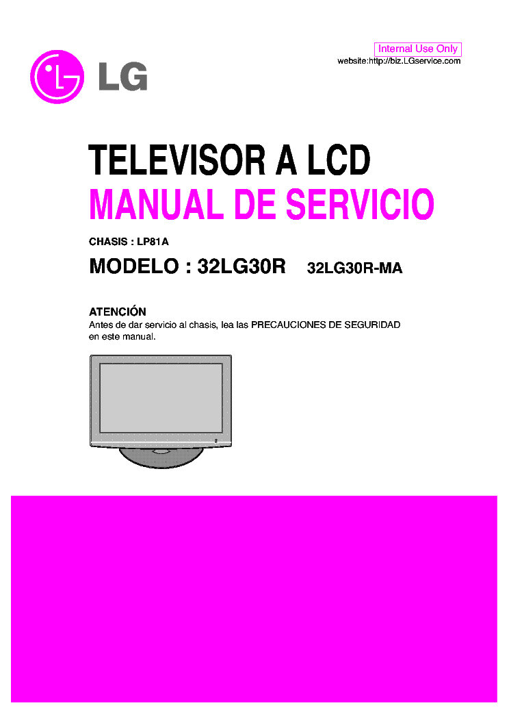 LG 32LG30R 32LG30R MA CHASSIS LP81A service manual (1st page)
