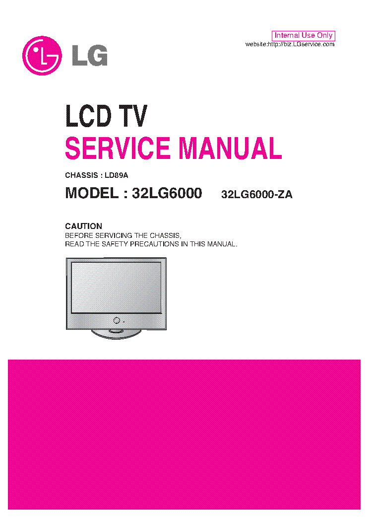 LG 32LG6000 CHASSIS LD89A SERVICE MANUAL service manual (1st page)