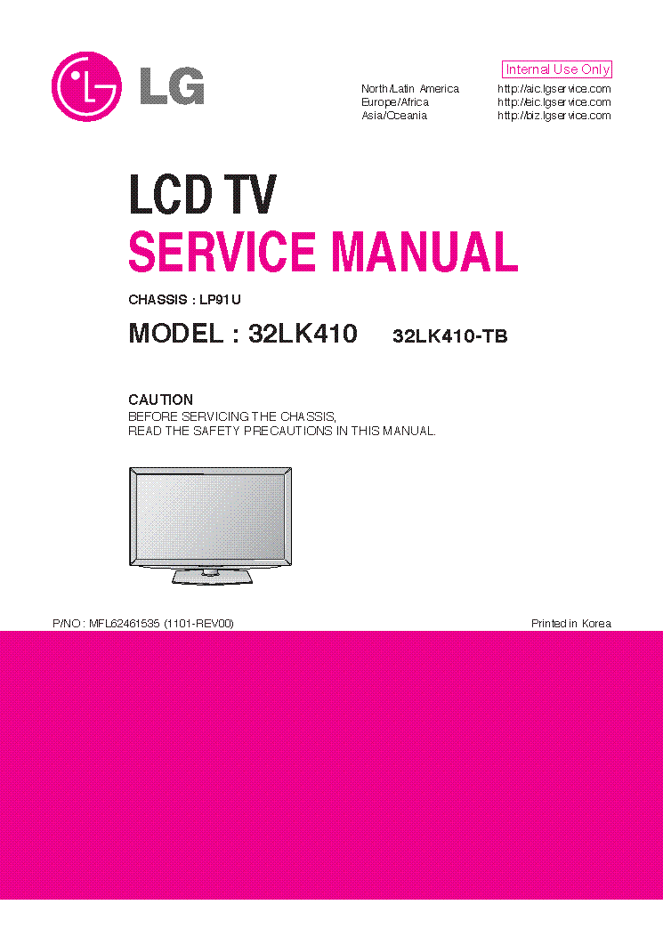 LG 32LK410-TB CHASSIS LP91U MFL62461535 1101-REV00 service manual (1st page)