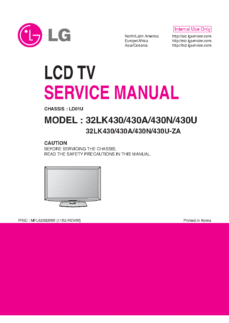 LG 32LK430-430A-430N-430U CHASSIS LD01U MFL62863060 1103-REV00 service manual (1st page)