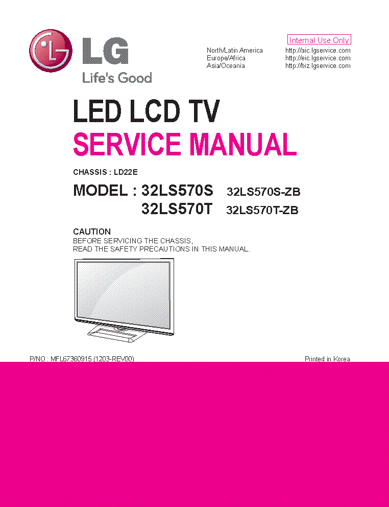 LG 32LS570S-ZB 32LS570T-ZB CHASSIS LD22E MFL67360915 service manual (1st page)