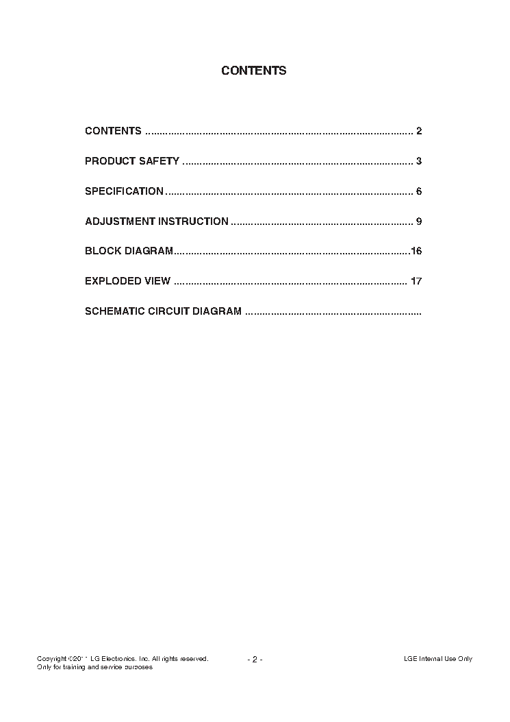 LG 32LV355T-ZC CHASSIS LD11U service manual (2nd page)