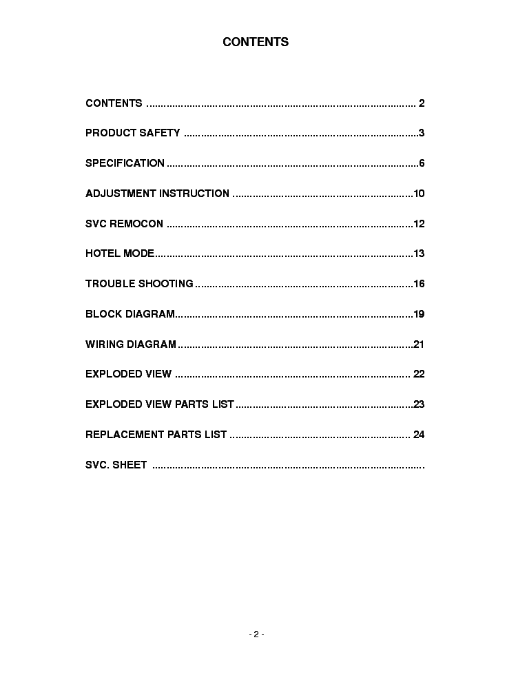 LG 32LX1D service manual (2nd page)
