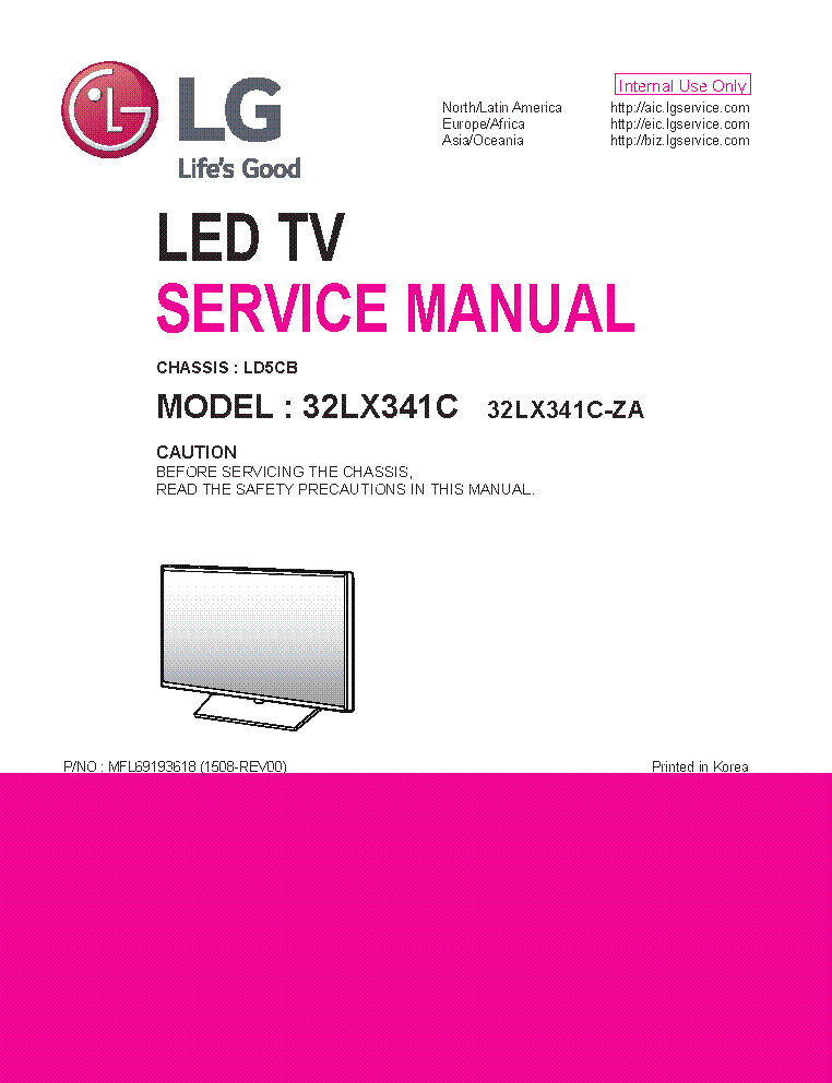 LG 32LX341C-ZA CHASSIS LD5CB SM service manual (1st page)