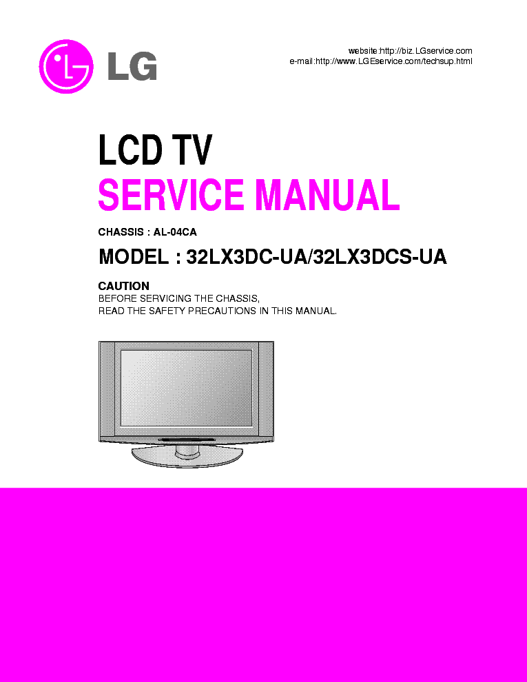 LG 32LX3DC LCDTV service manual (1st page)
