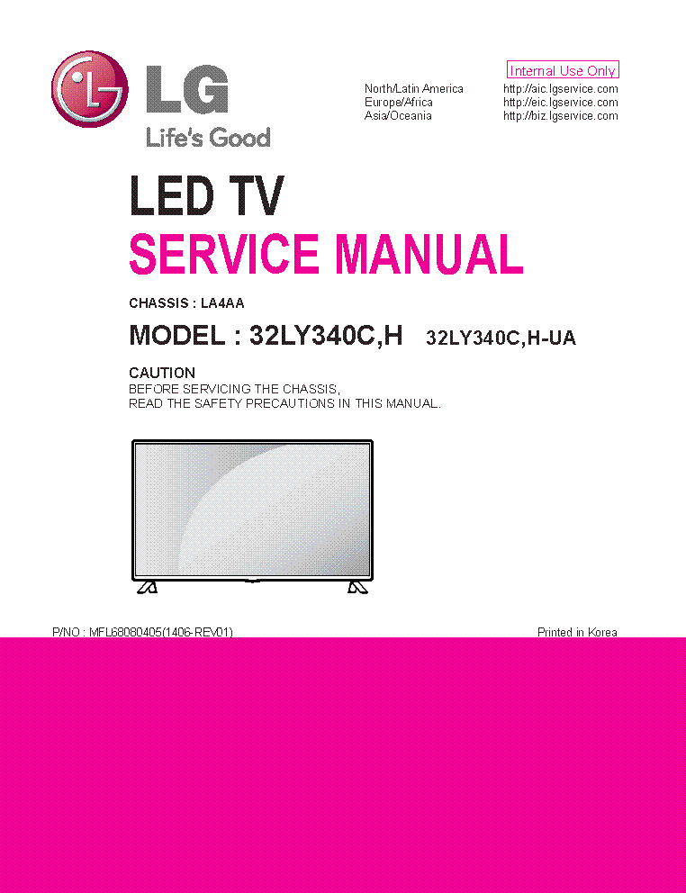 LG 32LY340C,H-UA CHASSIS LA4AA SM service manual (1st page)