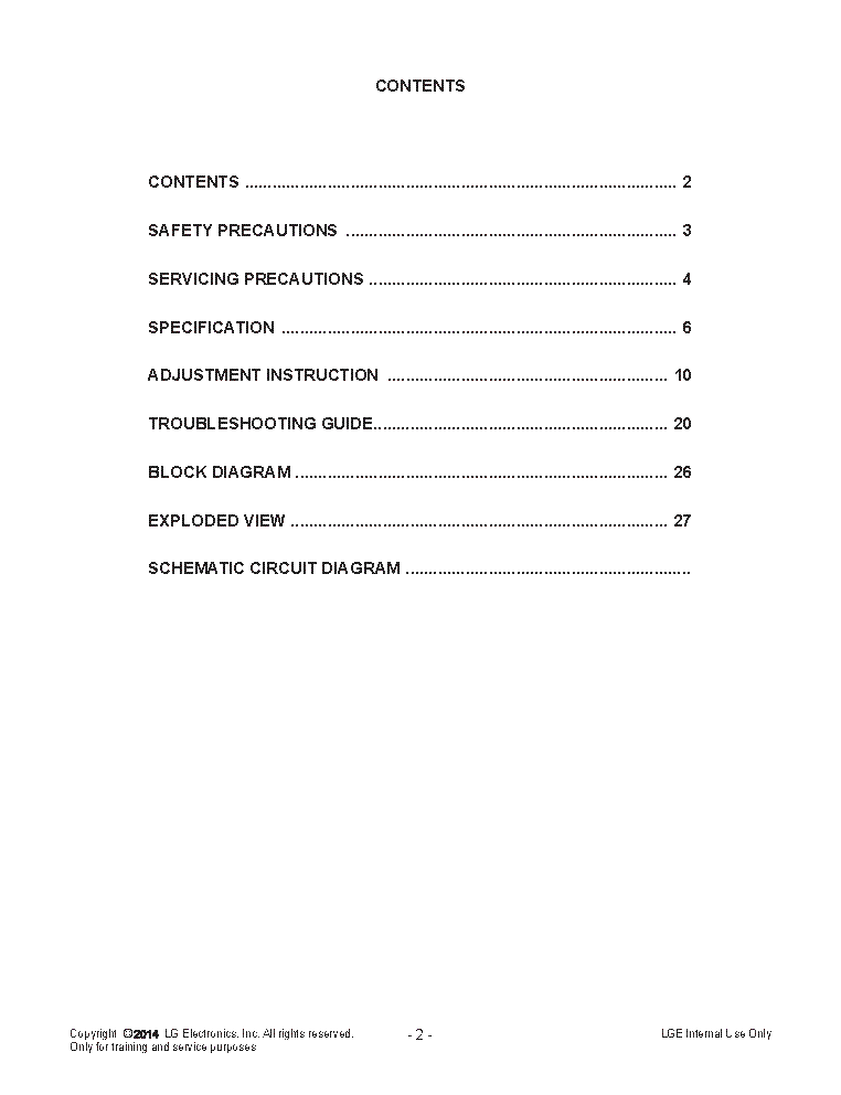 LG 32LY541H-ZA CHASSIS LD4CC SM service manual (2nd page)