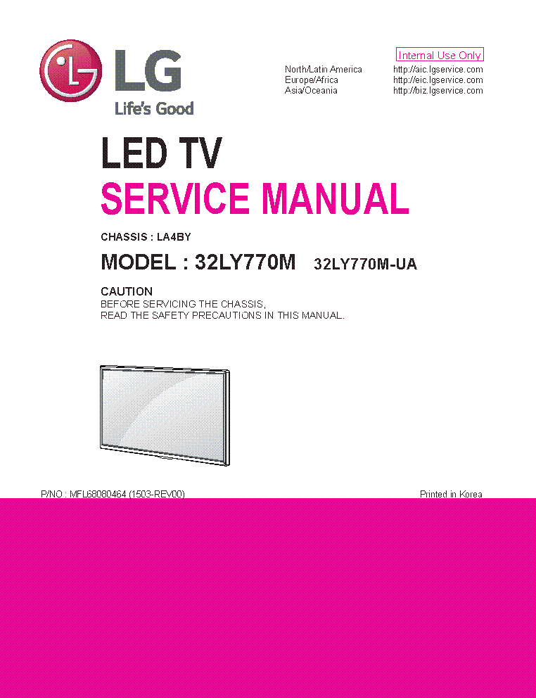 LG 32LY770M-UA CHASSIS LA4BY SM service manual (1st page)