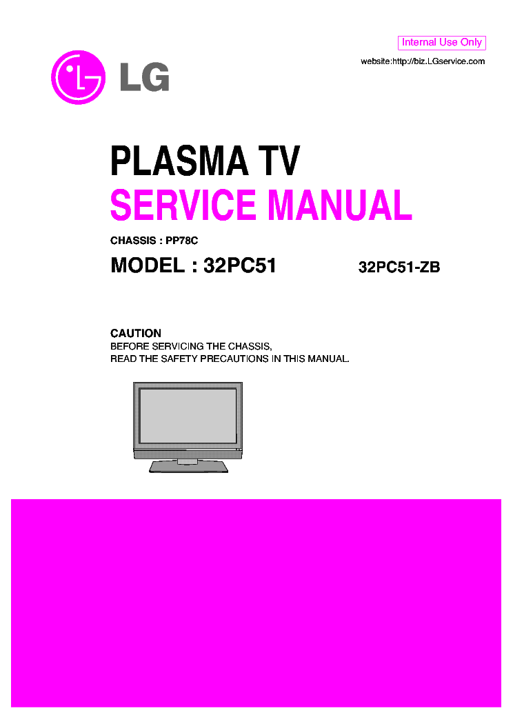 LG 32PC51 CH PP78C service manual (1st page)