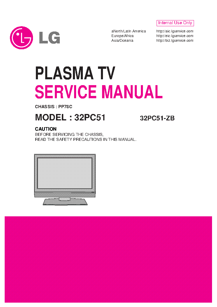 LG 32PC51 CHASSIS PP78C SM service manual (1st page)