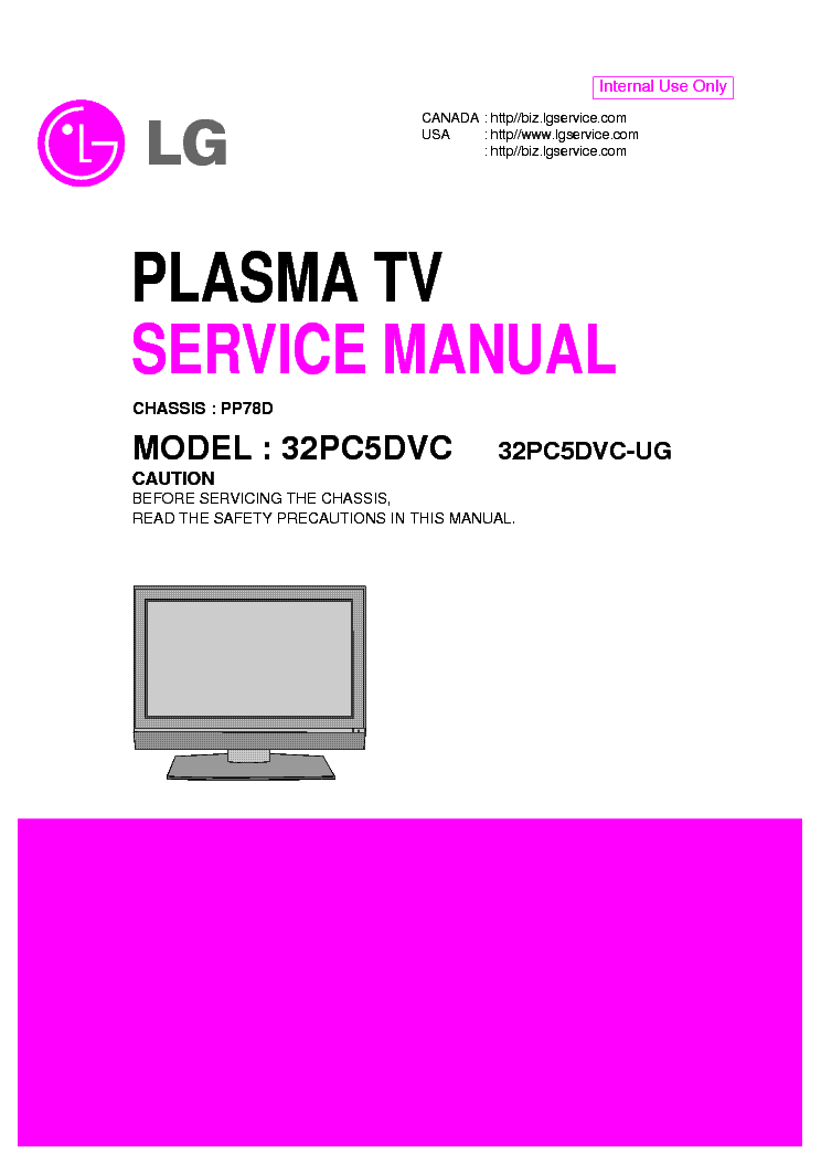 LG 32PC5DVC CHASSIS PP78D SM service manual (1st page)