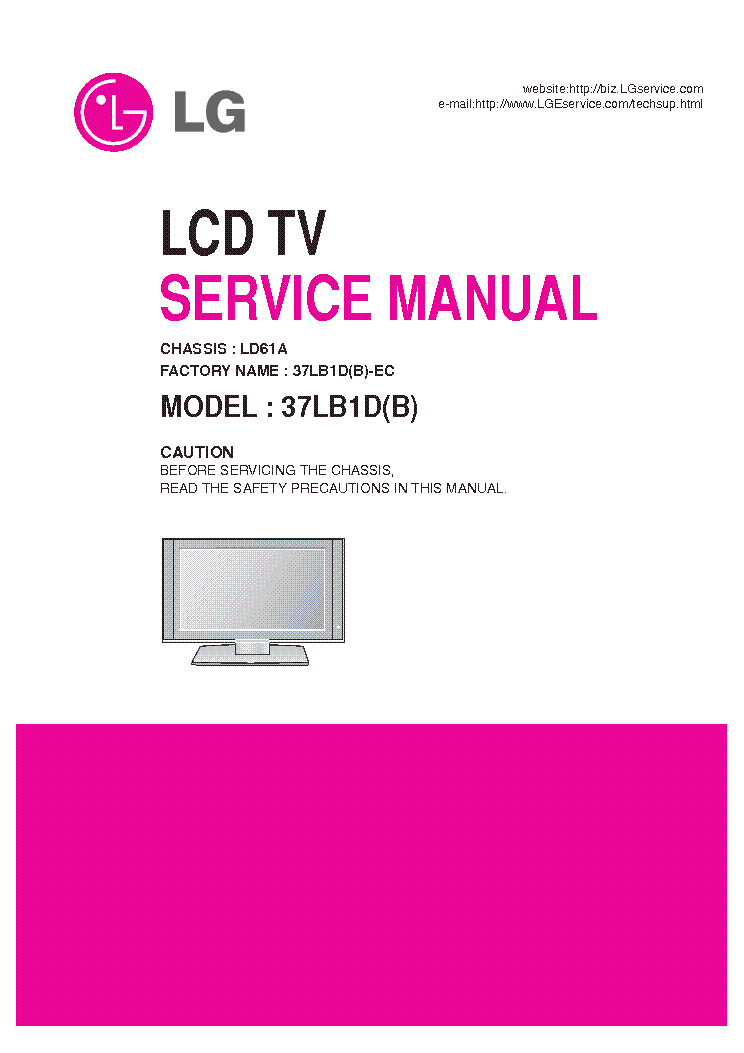 LG 37LB1D-EC CHASSIS LD61A MFL37765302 service manual (1st page)