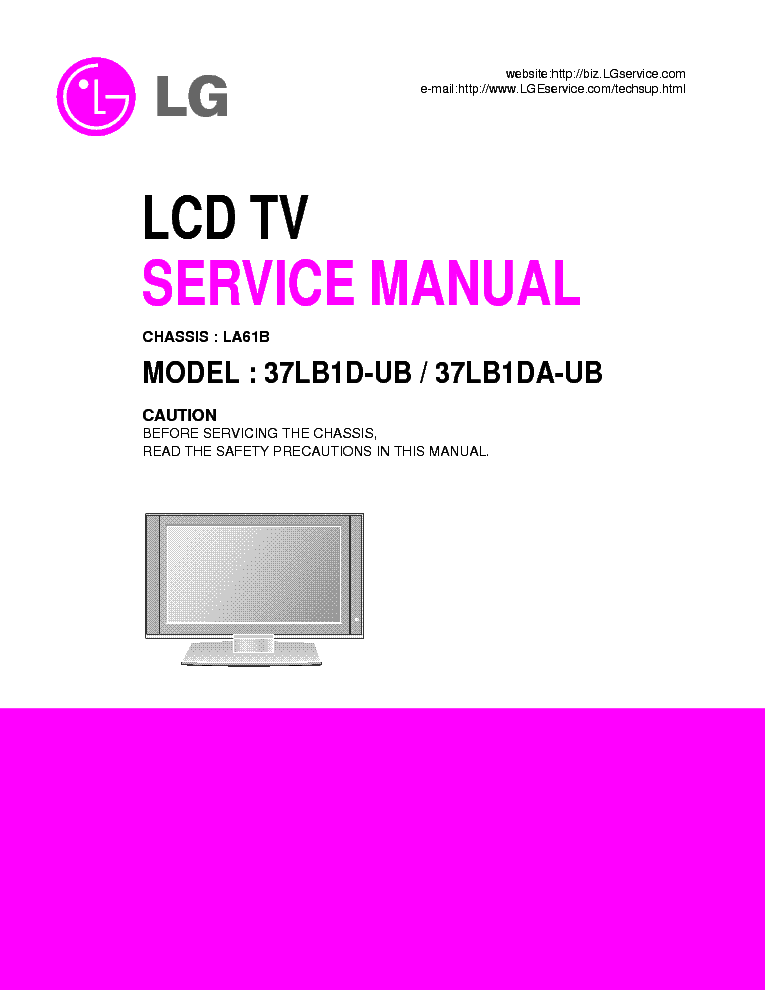 LG 37LB1D-UB 37LB1DA-UB CHASSIS LA61B SM service manual (1st page)