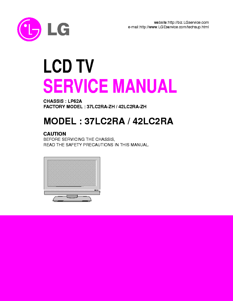 LG 37LC2RA LCD TV SM service manual (1st page)