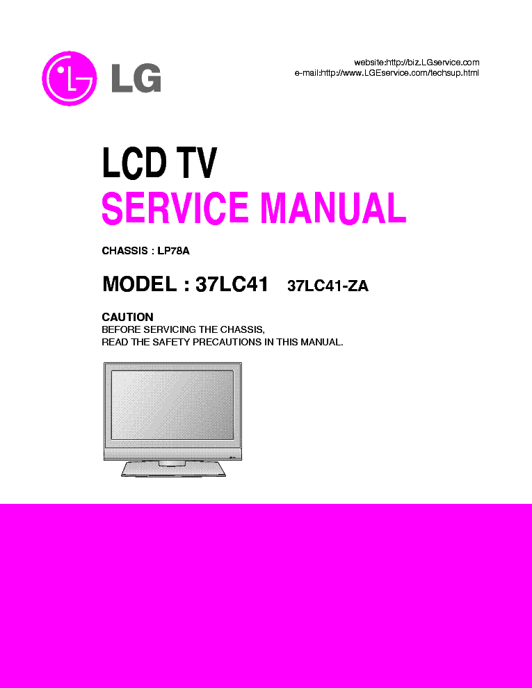 LG 37LC41 CHASSIS LP-78A SM service manual (1st page)