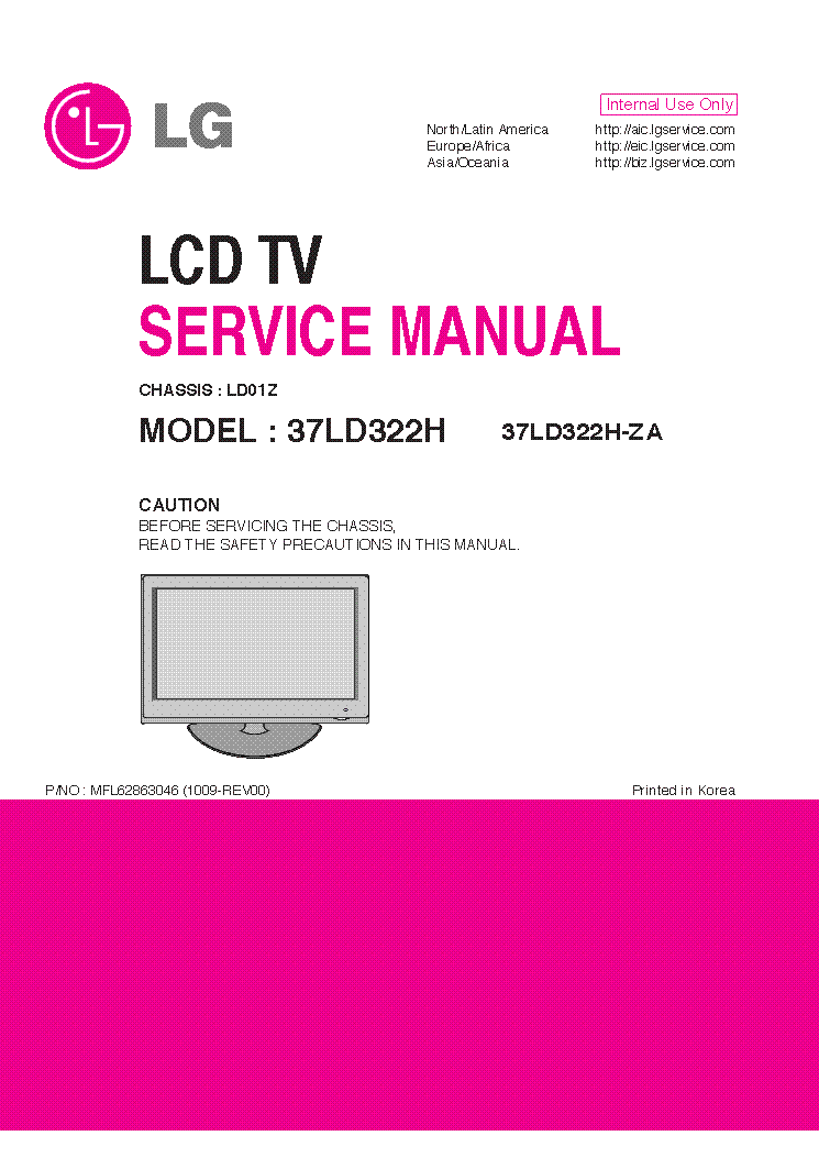LG 37LD322H-ZA CHASSIS LD01Z service manual (1st page)