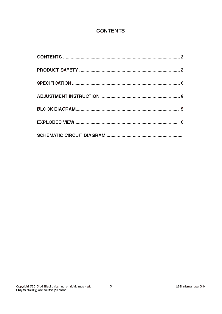 LG 37LD322H-ZA CHASSIS LD01Z service manual (2nd page)