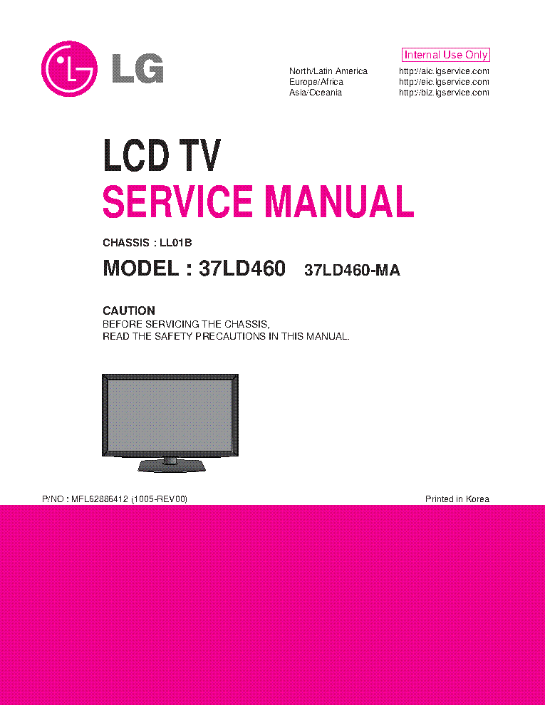 LG 37LD460-MA CHASSIS LL01B service manual (1st page)